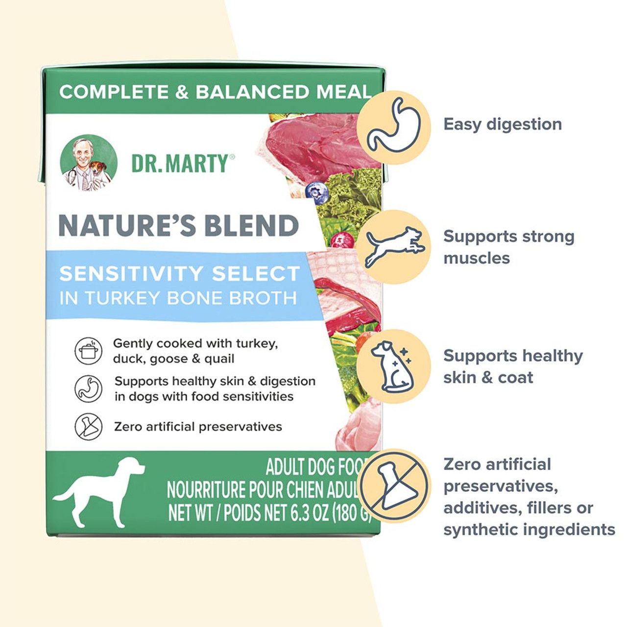 Dr. Marty Nature's Blend: Sensitivity Select in Turkey Bone Broth - 6.3oz