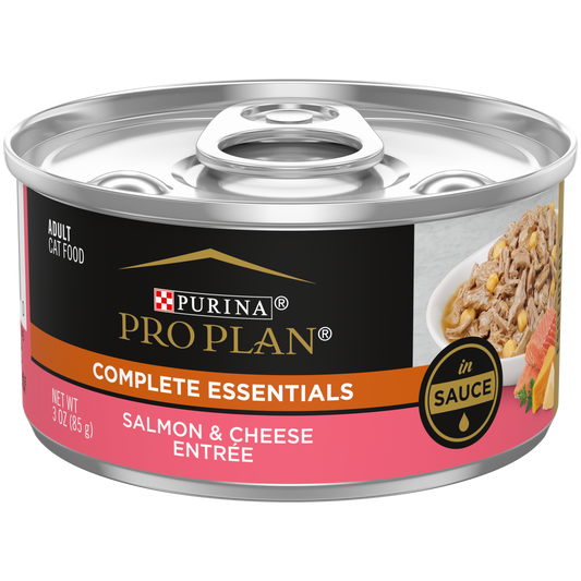 Purina Pro Plan High Protein Wet Cat Food in Gravy, Salmon and Cheese Entree in Sauce 3oz