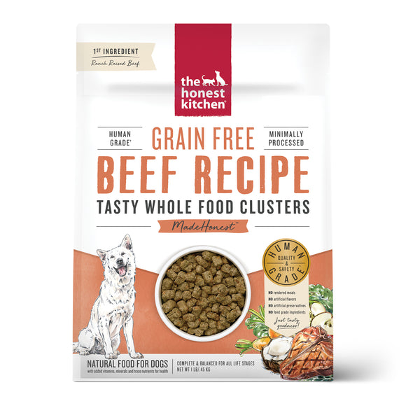 The Honest Kitchen Whole Food Clusters Grain Free Beef Dry Dog Food 1lb