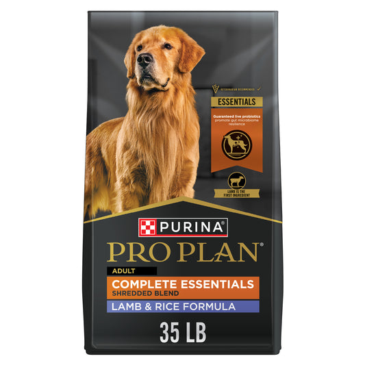 Purina Pro Plan Complete Essentials Shredded Blend Lamb and Rice Dry Dog Food 35lb