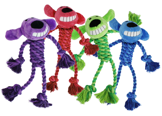 Multipet Dog Toy Rope Body Loofa 11in Assorted