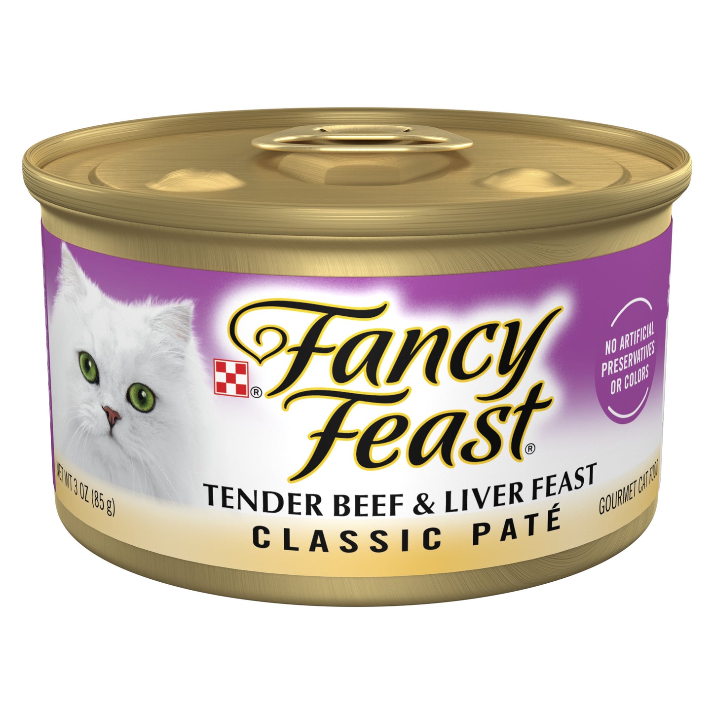 Purina Fancy Feast Tender Beef and Liver Feast Classic Grain Free Wet Cat Food Pate 3oz