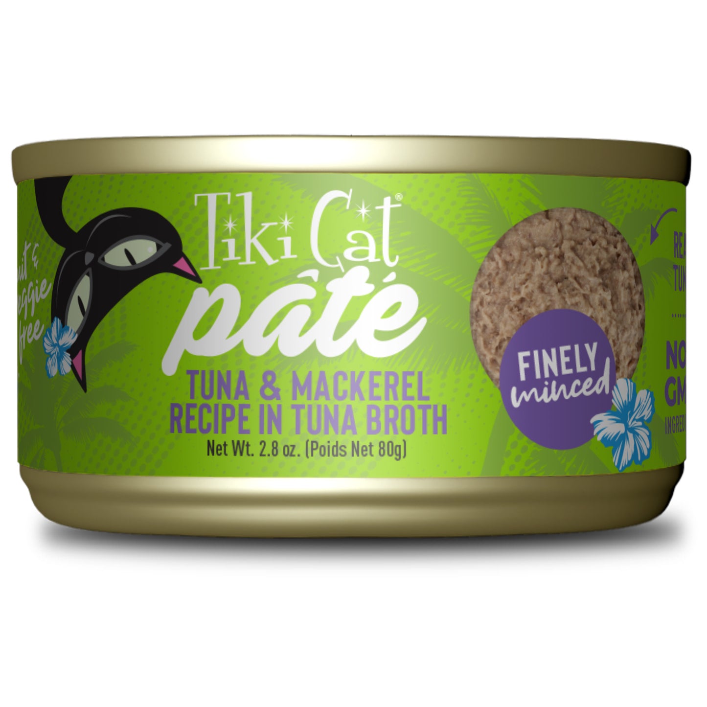 Tiki Cat Luau Pâté Wet Cat Food, Tuna & Mackerel, 2.8 oz. Can