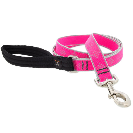 Lupine Pet Dog 6 Ft Long 1 In Leash Reflective Highlights Pink Diamonds
