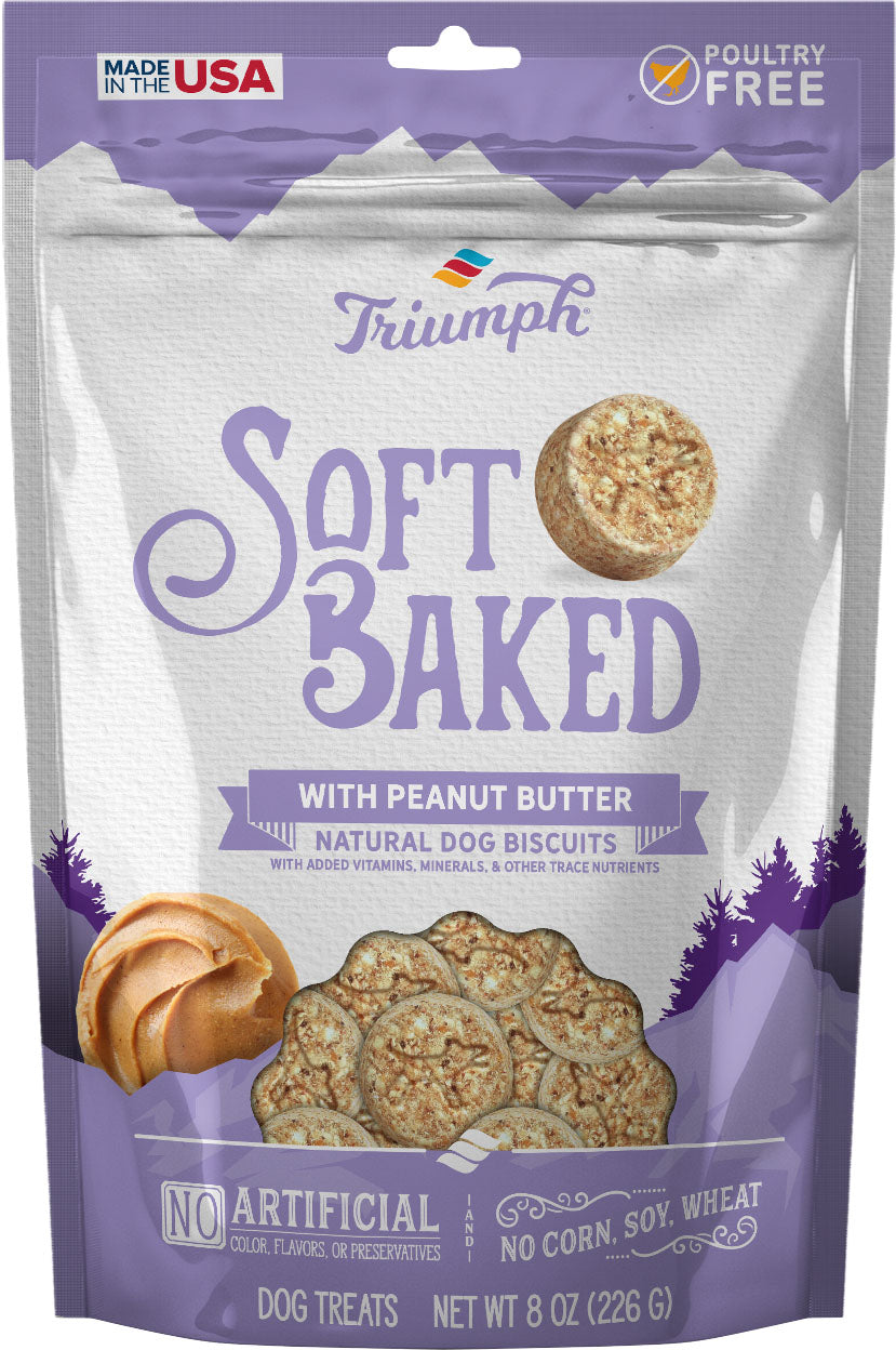 Triumph Soft Baked Natural Dog Biscuits 8oz Peanut Butter