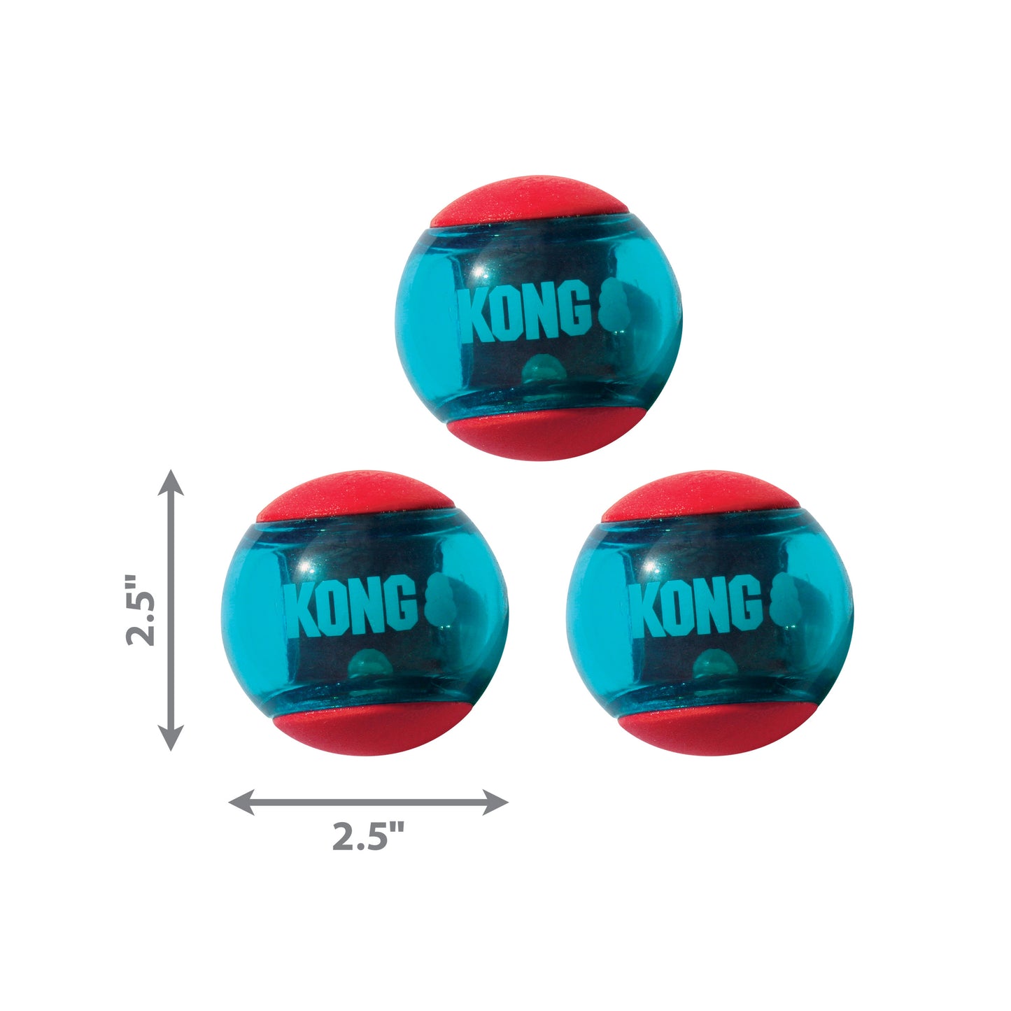 Kong Dog Toy Squeezz Action Ball Red 3pk Medium