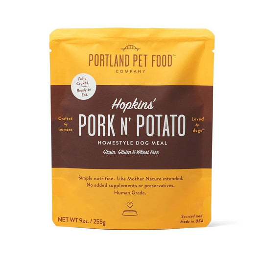 Portland Pet Food Hopkins Pork N' Potato Homestlye Dog Meal 9oz Pouch