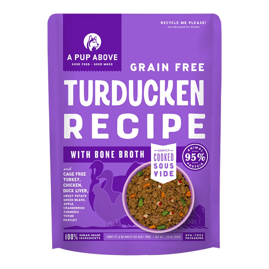 A Pup Above Frozen Dog Food Gently Cooked Turducken 3 lb