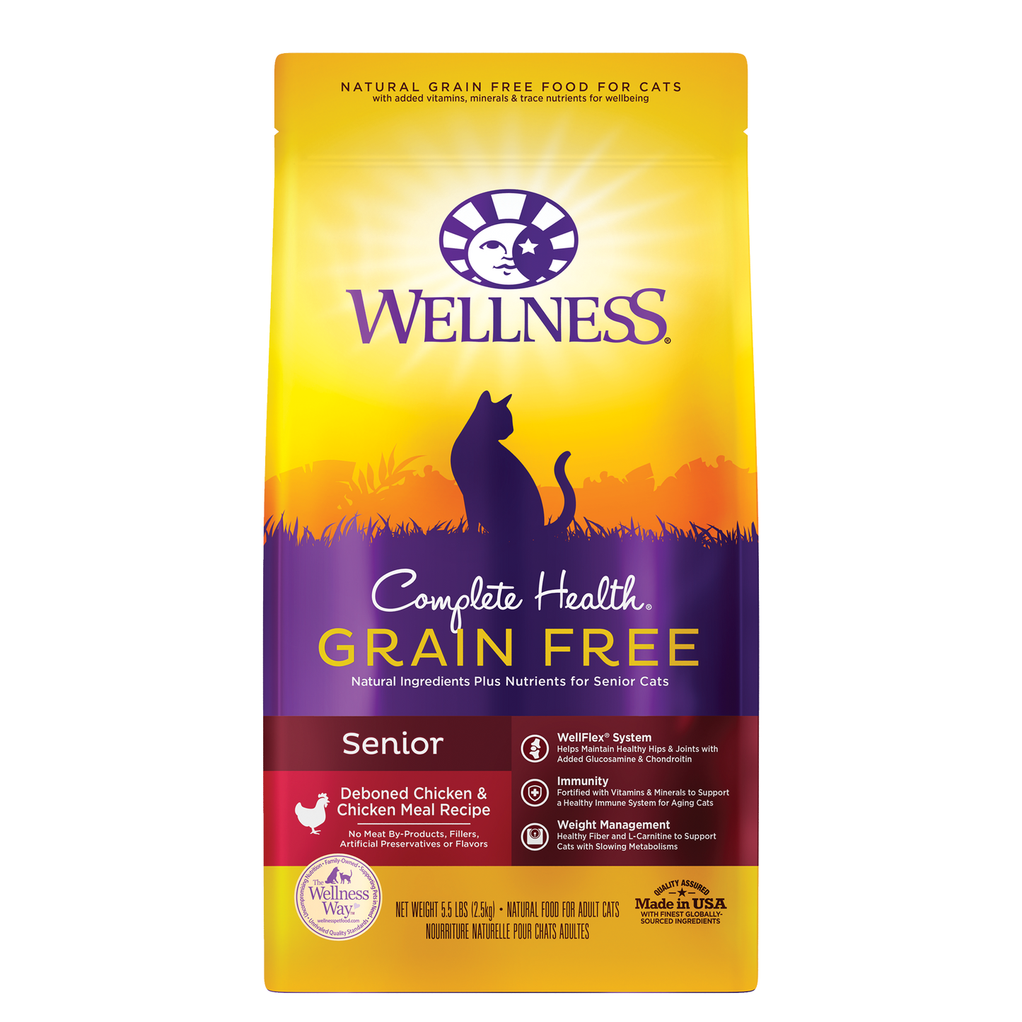 Wellness Complete Health Grain Free Senior Dry Cat Food 5lb Bag