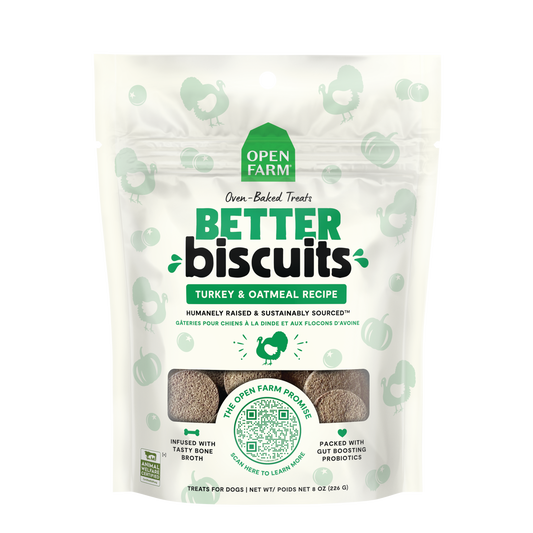 Open Farm Better Biscuits Turkey Recipe Treats 8oz Bag