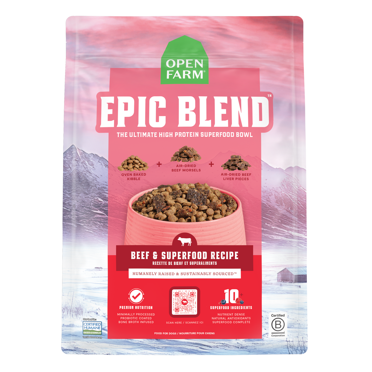 Open Farm Epic Blend Beef & Superfood Recipe 18lb Bag