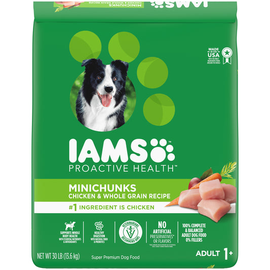 Iams Proactive Health Minichunks Dry Dog Food with Real Chicken and Whole Grains, 30 lb