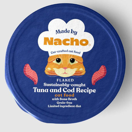 Nacho Flaked Tuna & Cod with Bone Broth, Grain Free LID cup 2.5oz