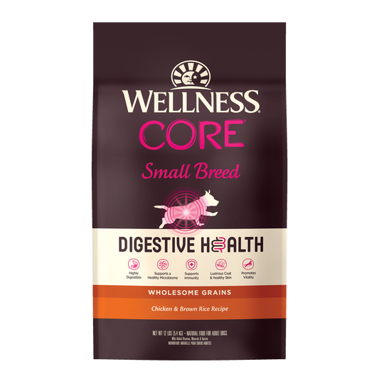 Wellness CORE Digestive Health Small Breed Chicken & Brown Rice Dry Dog Food, 12lb
