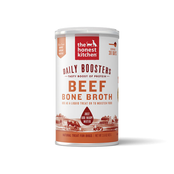 The Honest Kitchen Daily Boosters: Instant Beef Bone Broth with Turmeric for Dogs, 3.6oz