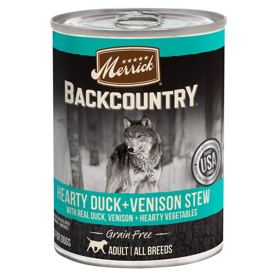 Merrick Backcountry Grain Free Wet Dog Food Hearty Duck & Venison Stew 12.7oz