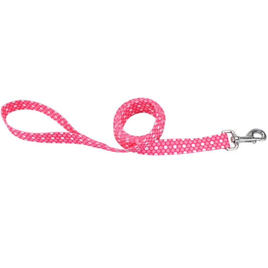 Styles Dog Leash, Pink Dots, X-Small - 3/8in x 6ft