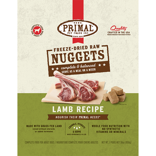 Primal Dog Freeze Dried Lamb Nuggets 30oz
