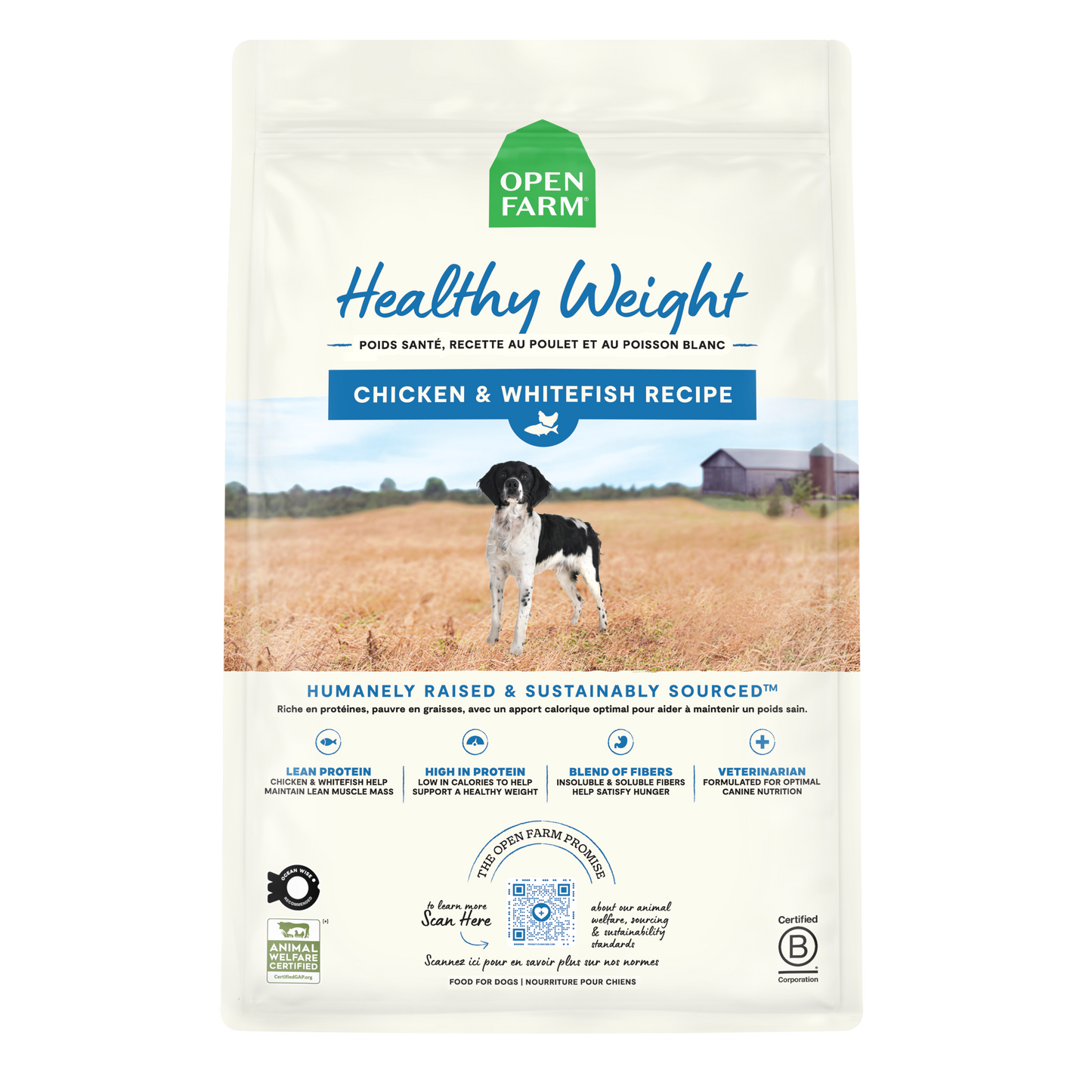 Open Farm Healthy Weight, Chicken & Whitefish Recipe Dry Dog Food 22lb Bag