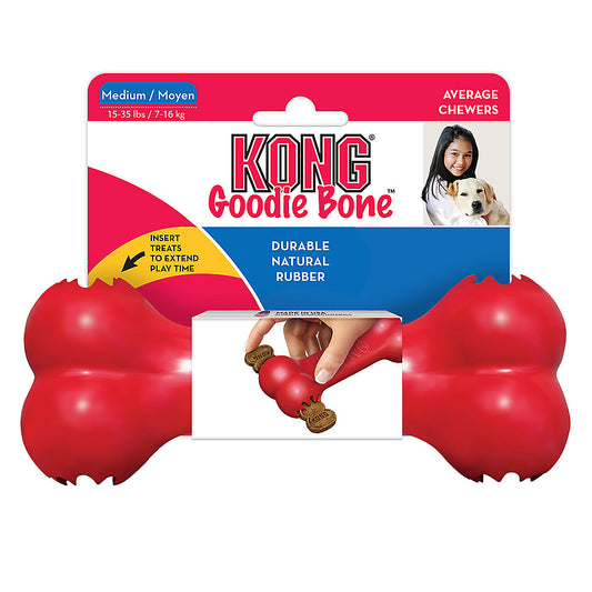 KONG Goodie Bone Rubber Red Dog Toy, Medium