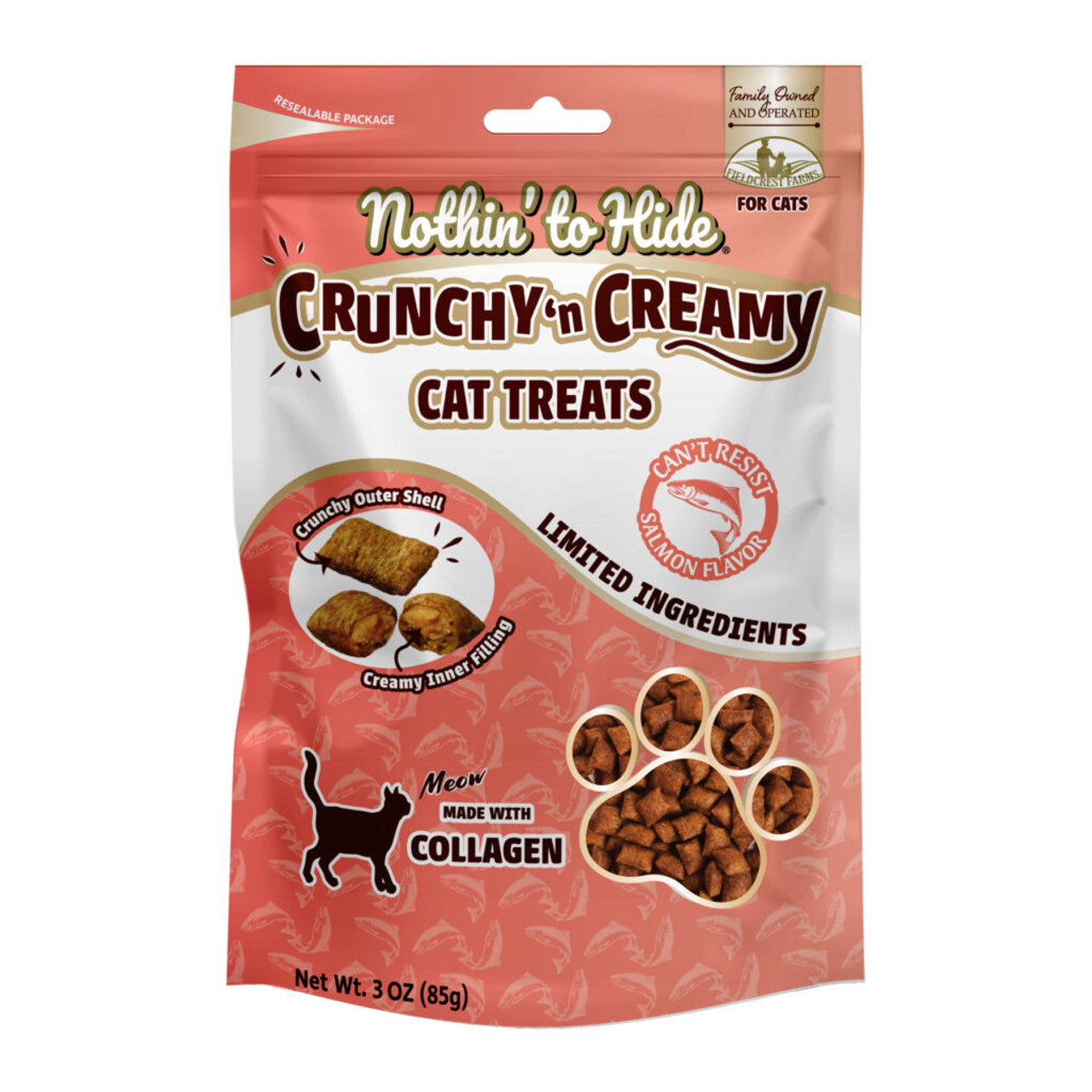 Fieldcrest Farms Nothin' To Hide Collagen Cat Treats Salmon Flavor 3oz