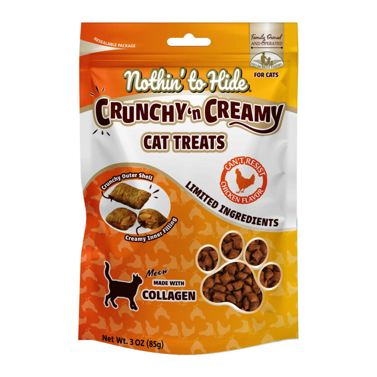 Fieldcrest Farms Nothin' To Hide Collagen Cat Treats Chicken Flavor 3oz