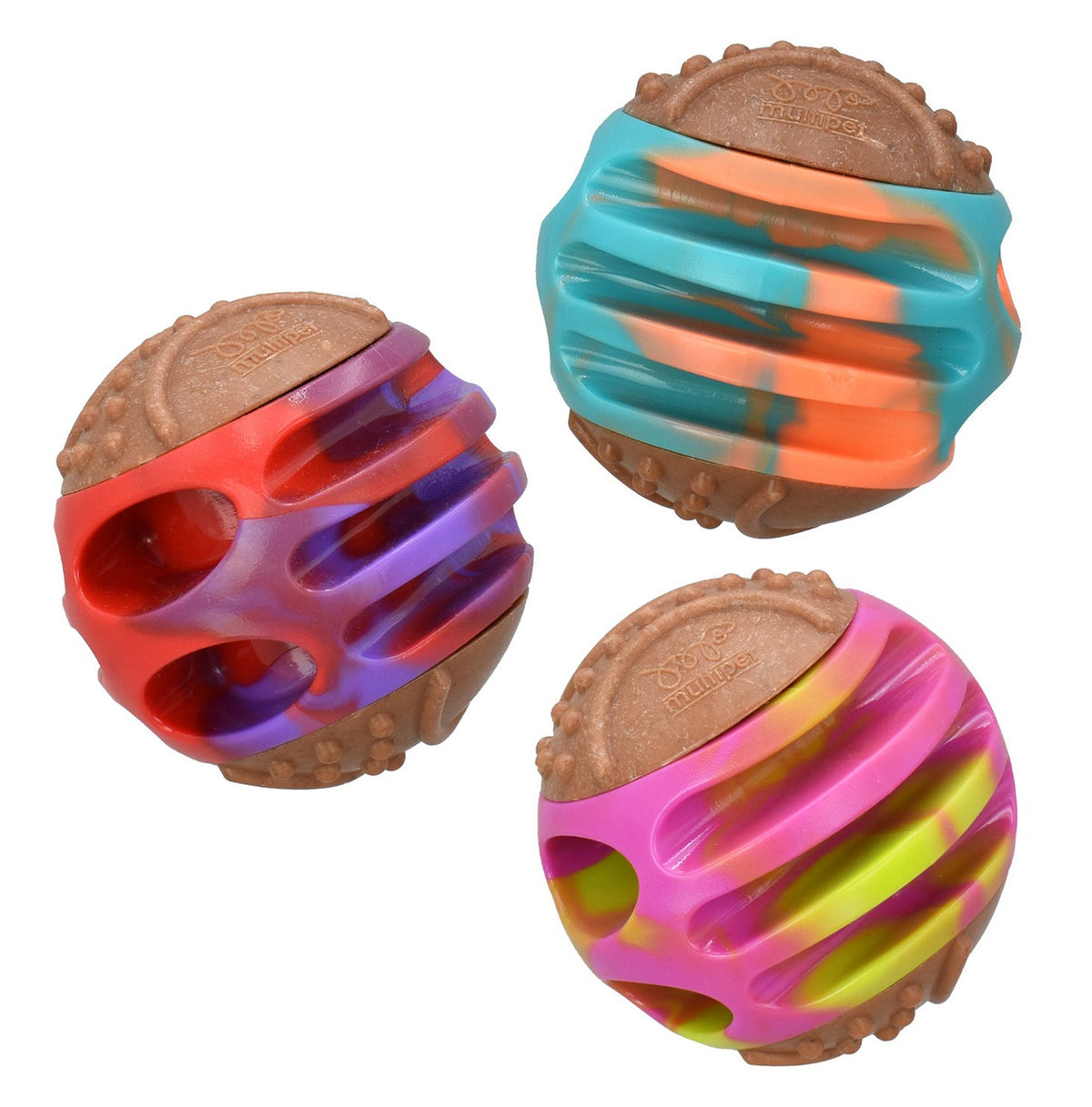 Multipet Giggle Chews Dog Toys 3.5 in ball Assorted Single