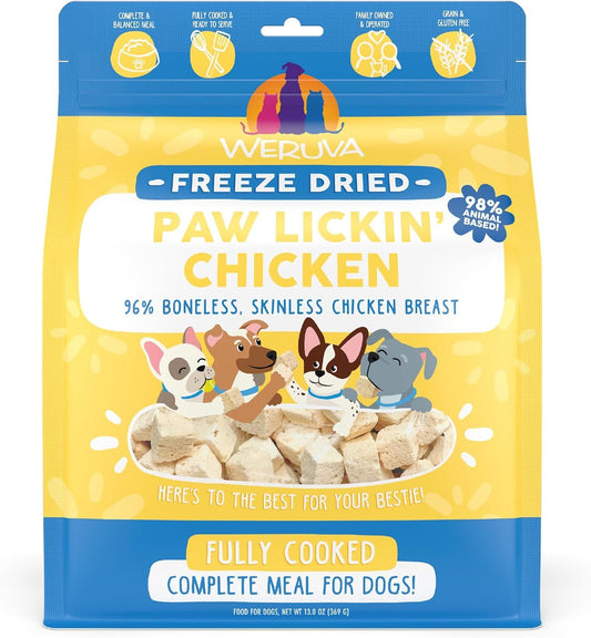 Weruva Fully Cooked Freeze Dried Paw Lickin Chicken Dog Food 13oz