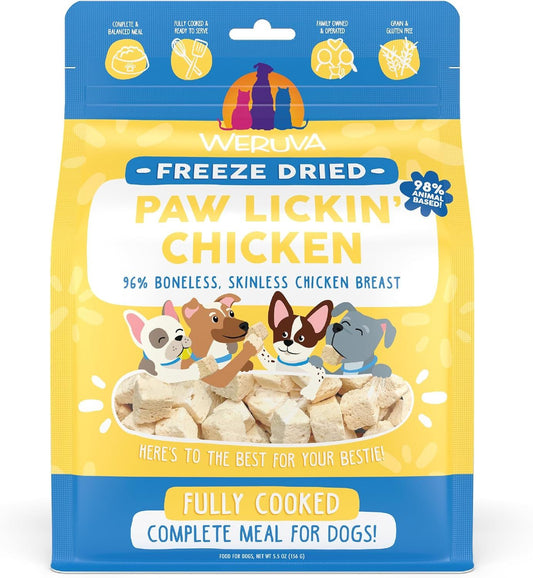 Weruva Fully Cooked Freeze Dried Paw Lickin Chicken Dog Food 5.5oz