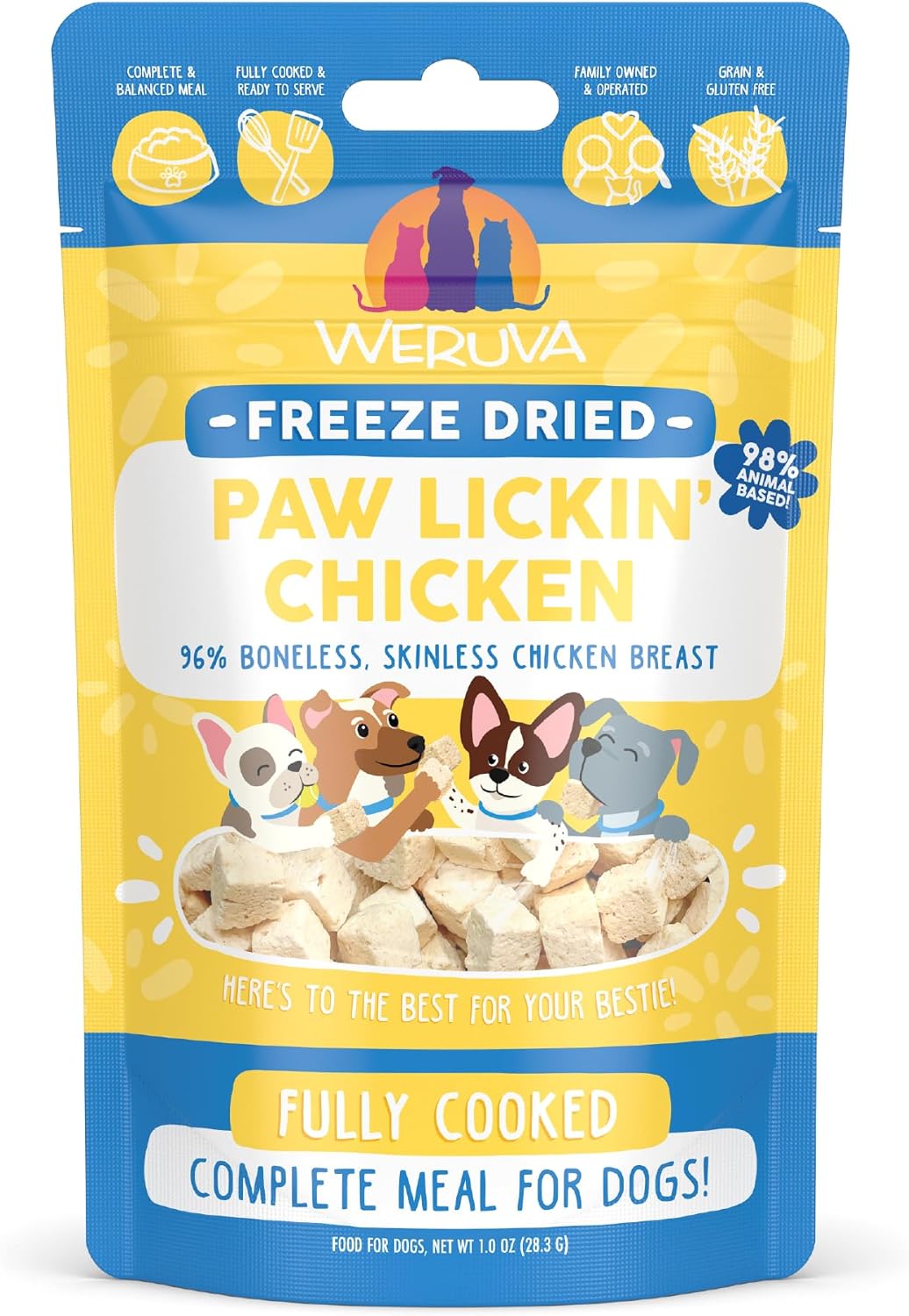 Weruva Fully Cooked Freeze Dried Paw Lickin Chicken Dog Food 1oz