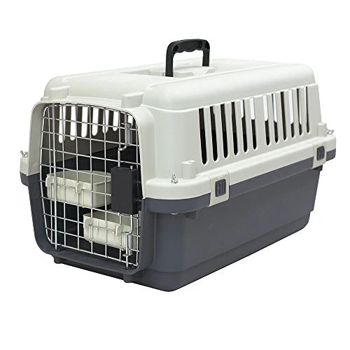 SportPet Designs Small Plastic Airline Kennel Plastic Wire Door Travel Dog Crate