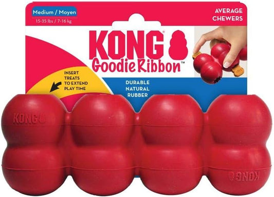 KONG Goodie Ribbon Rubber Red Dog Toy, Medium