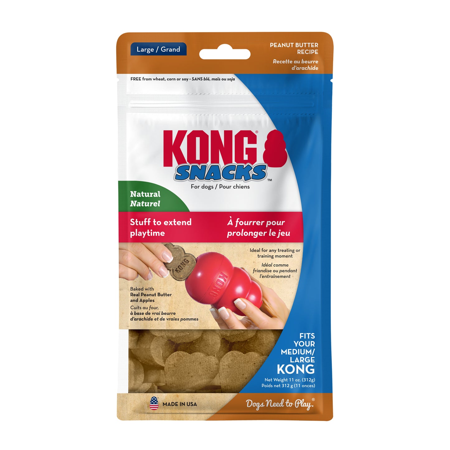 Kong Dog Treat Snacks Peanut Butter Large