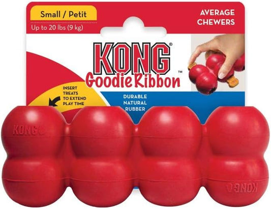 KONG Goodie Ribbon Rubber Red Dog Toy, Small