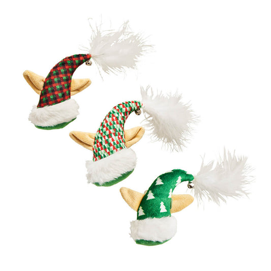 Spot Holiday Plush Catnip Toy Elf Hat 4in Assorted