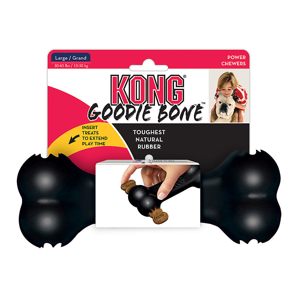 KONG Extreme Goodie Bone Rubber Black Dog Toy, Large
