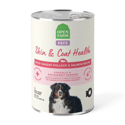 Open Farm Pollock & Salmon Skin & Coat Health Pâté for Dogs 12.5oz can