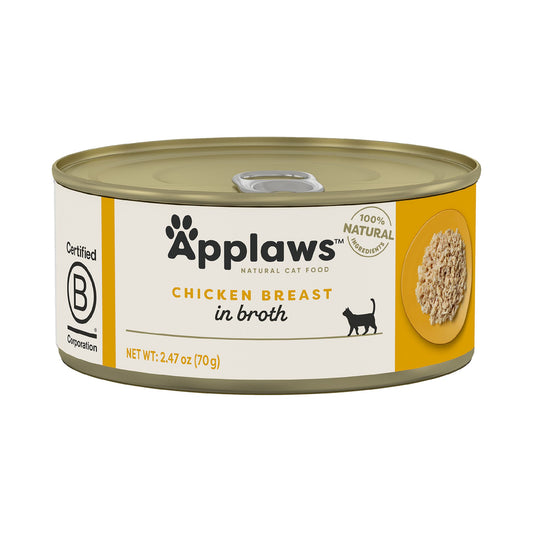 Applaws Vitality Cat Food Chicken in Broth 2.47oz can