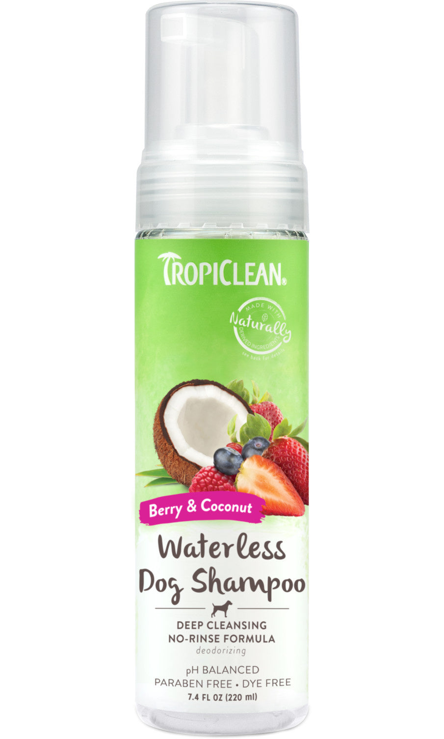 TropiClean Deep Cleansing Waterless Dog Shampoo, 7.4oz