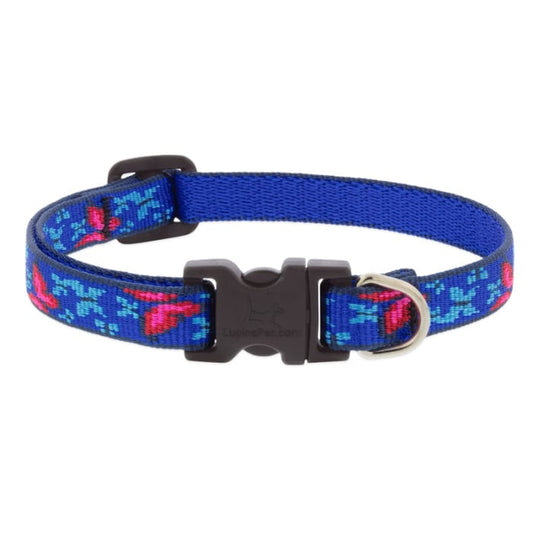Lupine Pet Dog 1/2 In Wide 8-12 In Adjustable Collar Original Designs Social Butterfly
