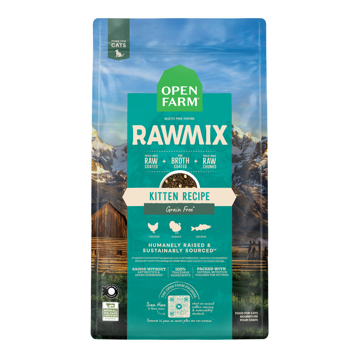 Open Farm Rawmix Kitten Recipe Grain Free Rawmix Recipe 2.25lb Bag