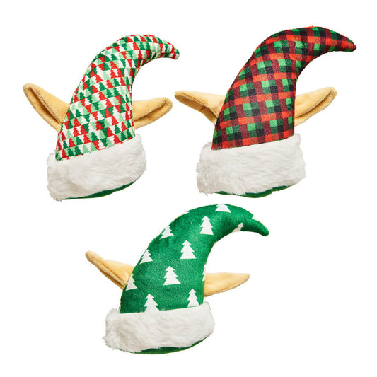 Spot Holiday Plush Catnip Toy Elf Hat 6in Assorted