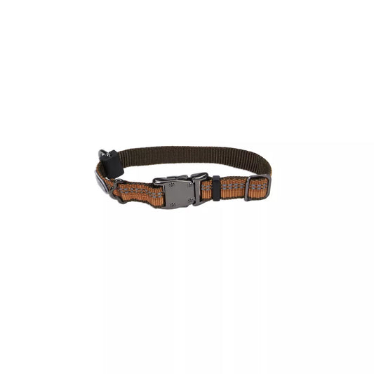 Coastal K9 Explorer 5/8in Wide 8-12in Reflective Adjustable Dog Collar Campfire Orange