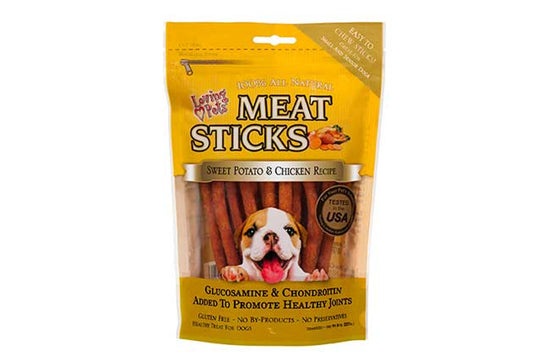 Loving Pets Dog Treat Gourmet Meat Sticks Sweet Potato and Chicken Recipe 8oz