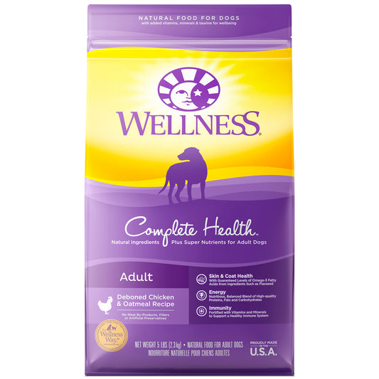 Wellness Complete Health Natural Dry Dog Food Chicken & Oatmeal 5lb Bag