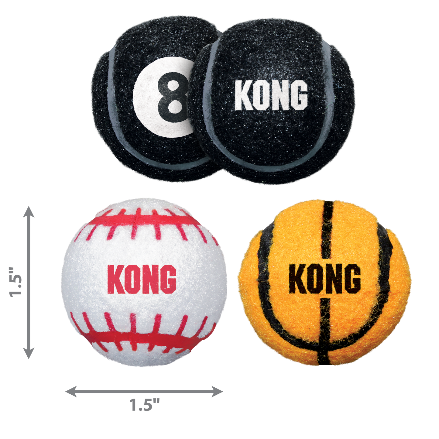Kong Dog Toy Sport Balls 3pk eXtra Small