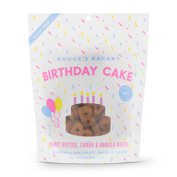 Bocce's Bakery Dog Crunchy Biscuits Birthday Cake Biscuits 5oz