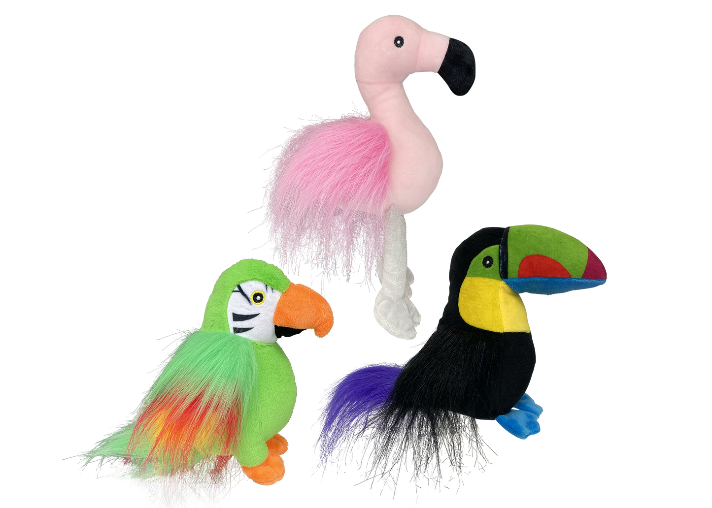 Multipet Plush Dog Toy Margaritaville Tropical Birds Assorted