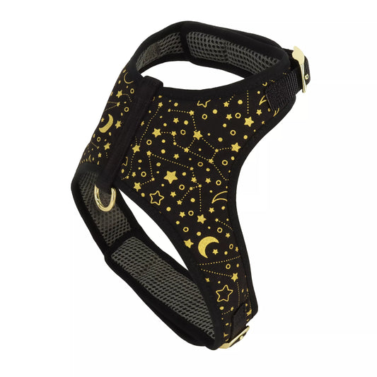 Coastal Accent Metallic Adjustable 5/8in Wide 20-24in Dog Harness Black Galaxy