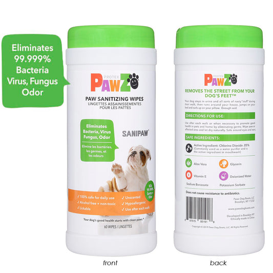 Pawz Dog Sanipaw Wipes, 60ct